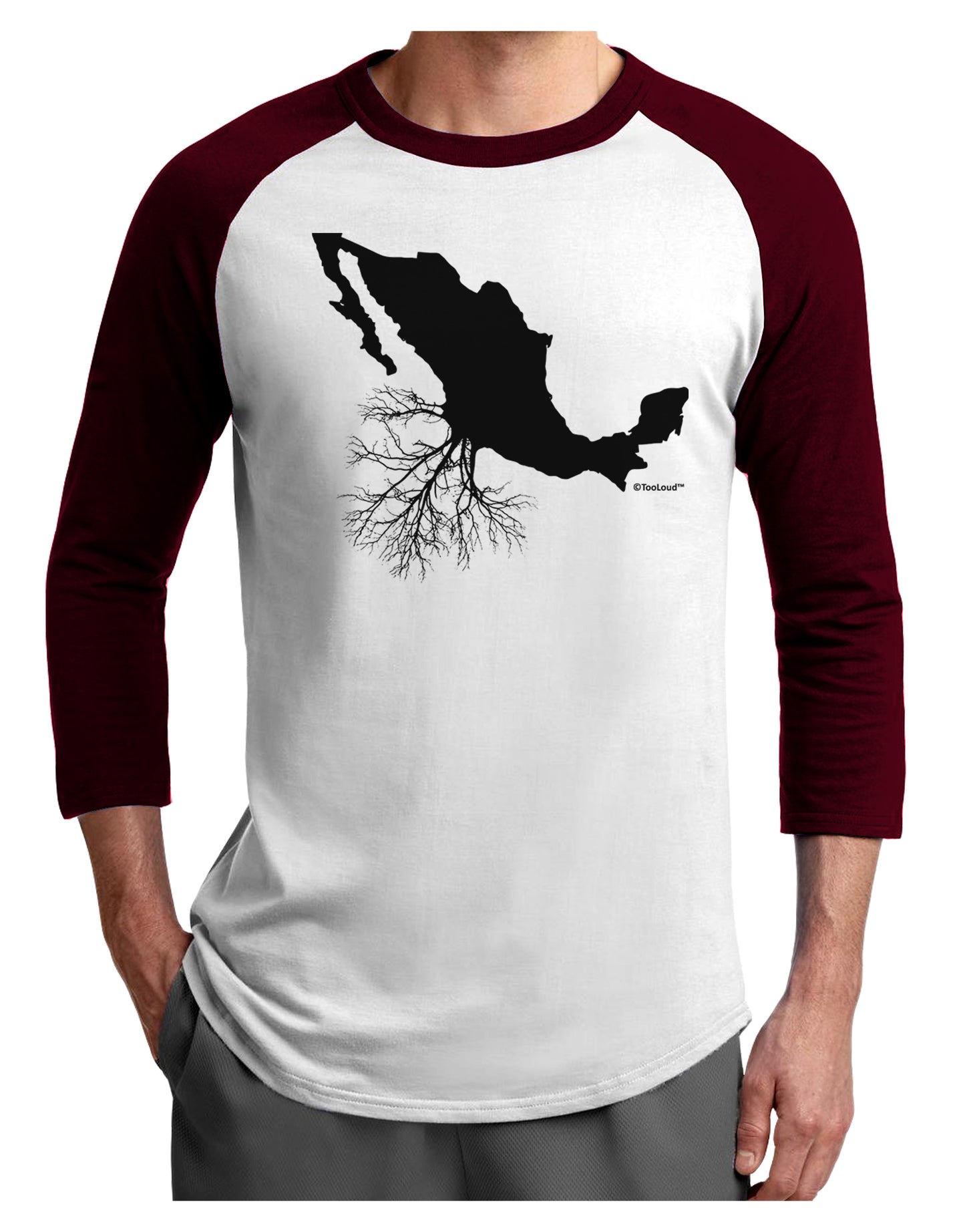Mexican Roots Design Adult Raglan Shirt by TooLoud-TooLoud-White-Cardinal-X-Small-Davson Sales