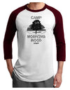 Camp Morning Wood Staff - B&W Adult Raglan Shirt-Raglan Shirt-TooLoud-White-Cardinal-X-Small-Davson Sales