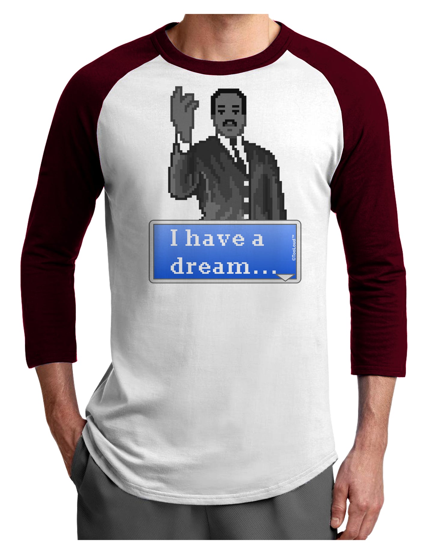 I have a Dream Pixel Art Adult Raglan Shirt by TooLoud-TooLoud-White-Cardinal-X-Small-Davson Sales