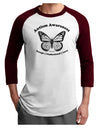 Autism Awareness - Puzzle Piece Butterfly 2 Adult Raglan Shirt-TooLoud-White-Cardinal-X-Small-Davson Sales