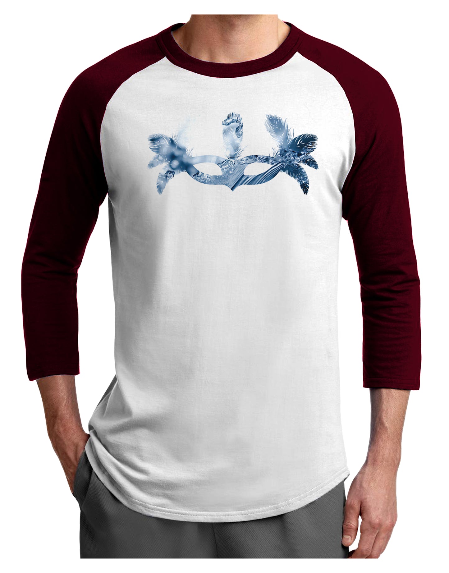 Water Masquerade Mask Adult Raglan Shirt by TooLoud-TooLoud-White-Cardinal-X-Small-Davson Sales