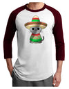 Sombrero and Poncho Cat - Metallic Adult Raglan Shirt by TooLoud-TooLoud-White-Cardinal-X-Small-Davson Sales