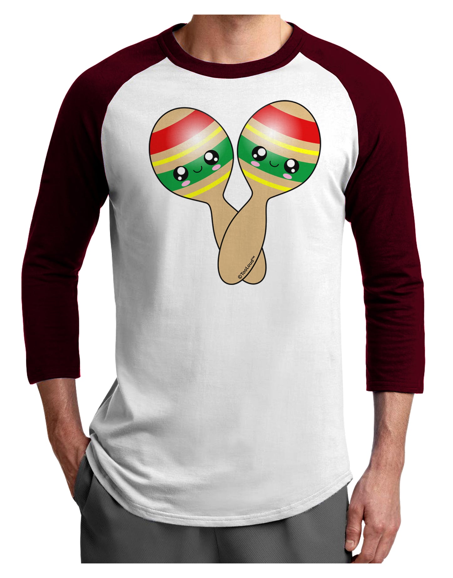 Cute Maracas Design Adult Raglan Shirt by TooLoud-TooLoud-White-Cardinal-X-Small-Davson Sales