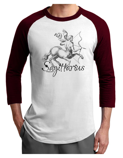 Sagittarius Illustration Adult Raglan Shirt-TooLoud-White-Cardinal-X-Small-Davson Sales