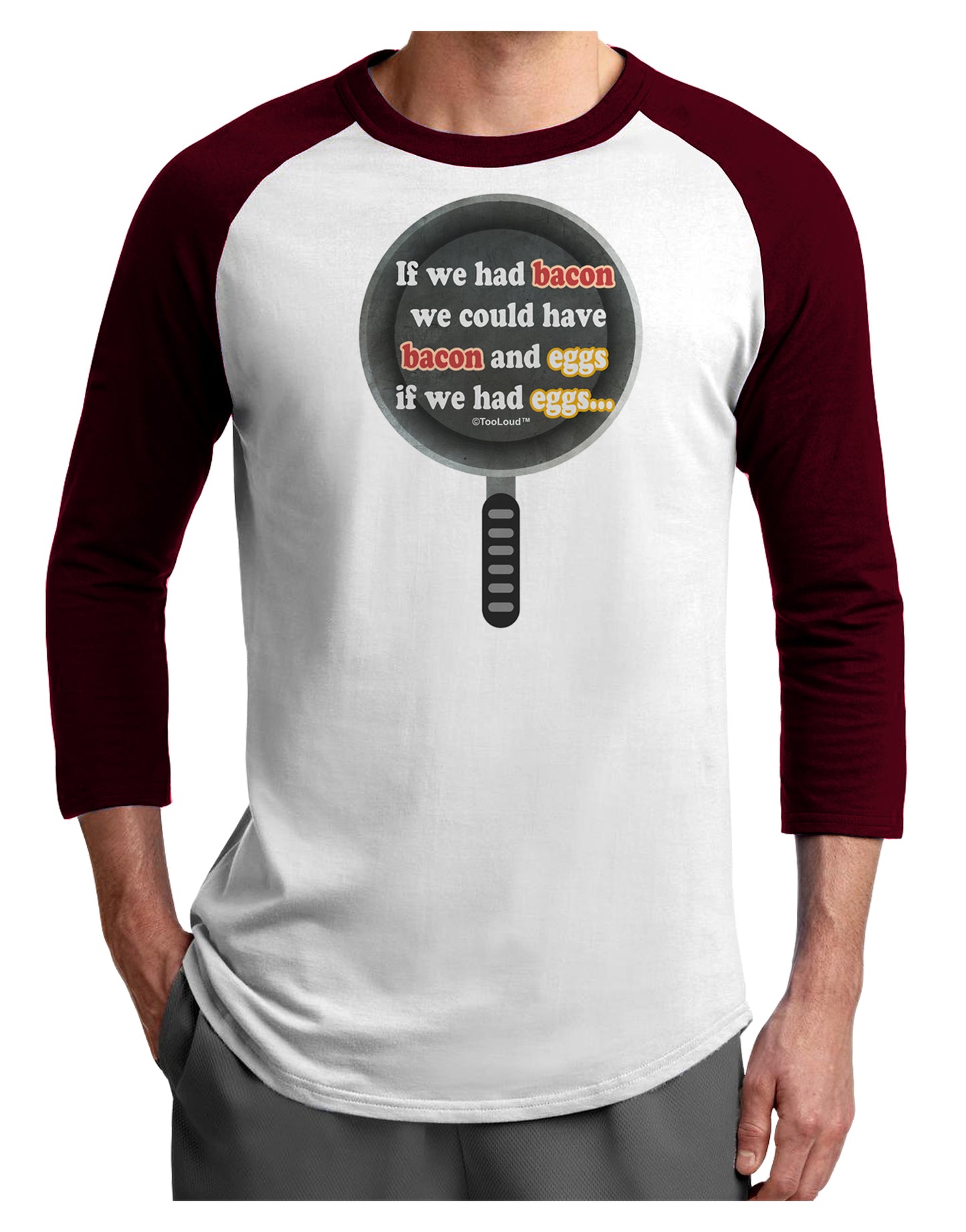 If We Had Bacon - Text Adult Raglan Shirt by TooLoud-TooLoud-White-Cardinal-X-Small-Davson Sales