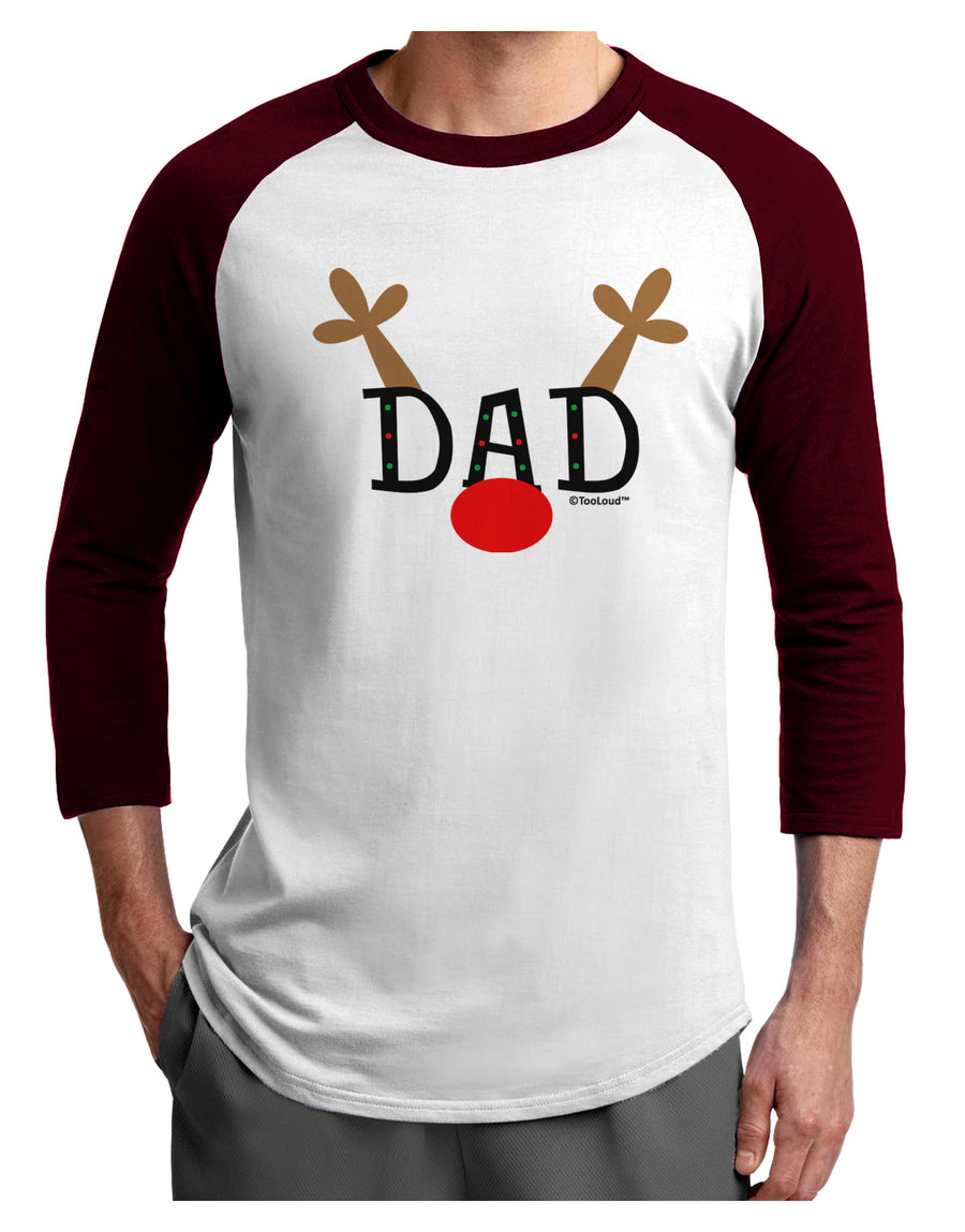 Matching Family Christmas Design - Reindeer - Dad Adult Raglan Shirt by TooLoud-TooLoud-White-Black-X-Small-Davson Sales