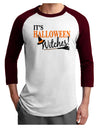 It's Halloween Witches Hat Adult Raglan Shirt-TooLoud-White-Cardinal-X-Small-Davson Sales