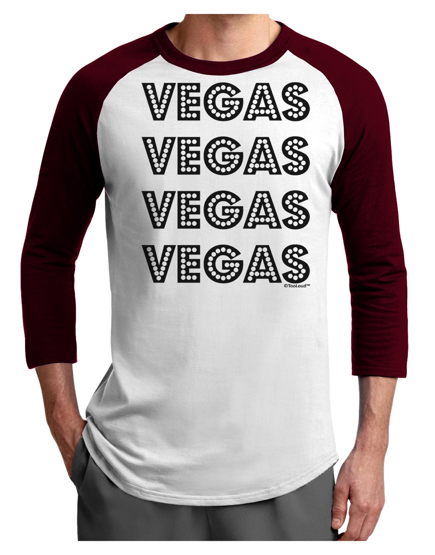Vegas - Vegas Style Show Lights Adult Raglan Shirt by TooLoud-TooLoud-White-Cardinal-X-Small-Davson Sales