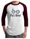Pott Head Magic Glasses Adult Raglan Shirt-TooLoud-White-Cardinal-X-Small-Davson Sales