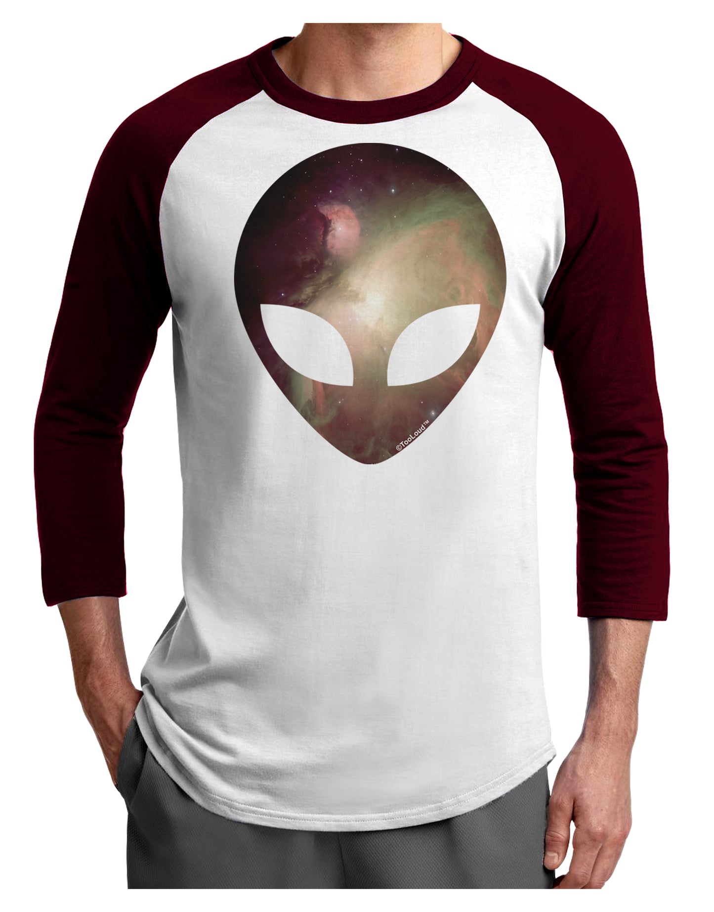 Extraterrestrial Face - Space #2 Adult Raglan Shirt by TooLoud-TooLoud-White-Cardinal-X-Small-Davson Sales