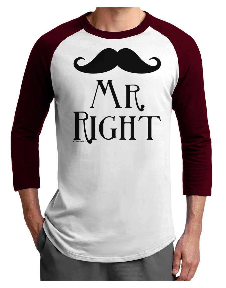 - Mr Right Adult Raglan Shirt-Raglan Shirt-TooLoud-White-Black-X-Small-Davson Sales
