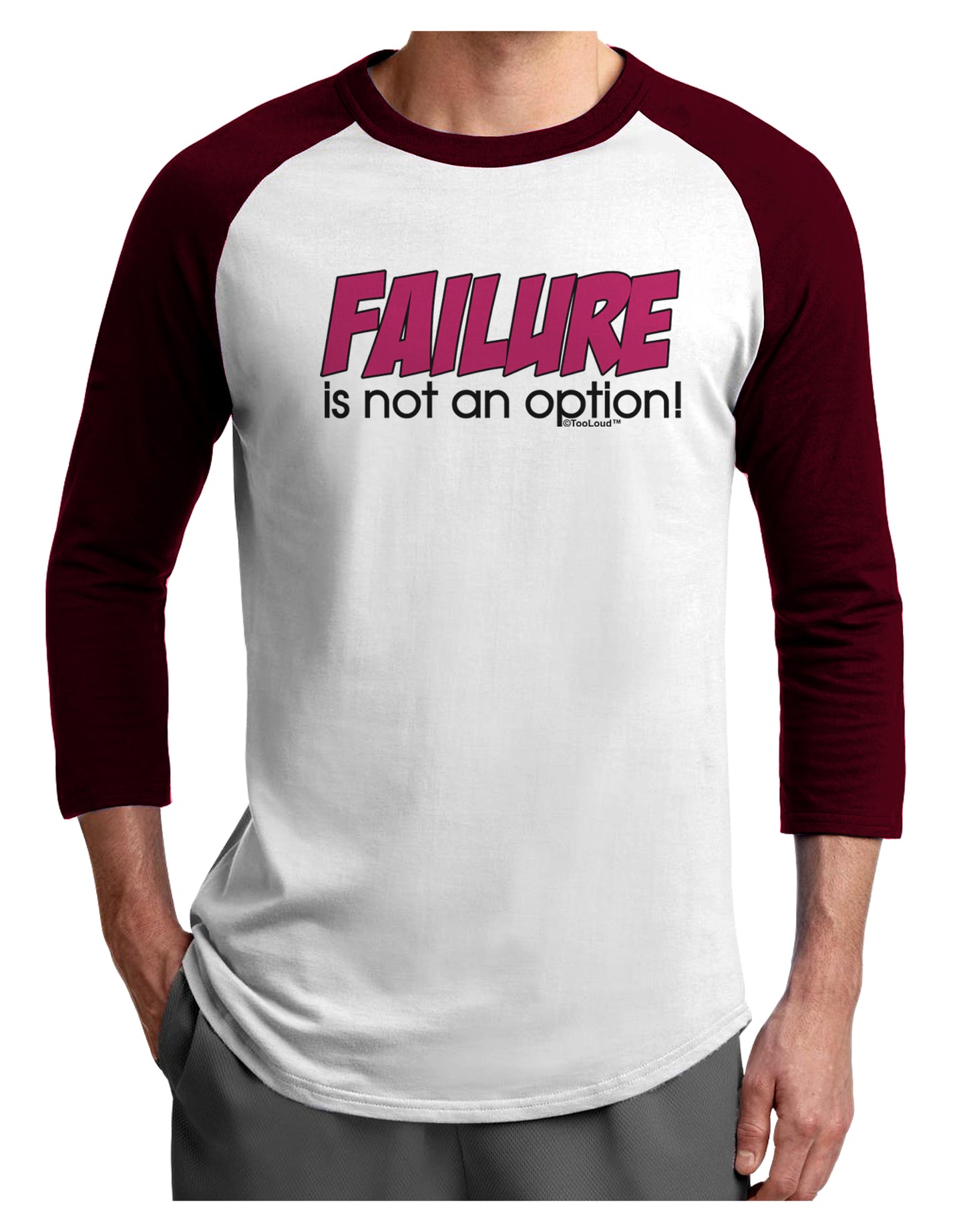 Failure Is Not An Option Adult Raglan Shirt by TooLoud-TooLoud-White-Cardinal-X-Small-Davson Sales