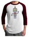 Cute Robot Male Adult Raglan Shirt-TooLoud-White-Cardinal-X-Small-Davson Sales