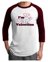 I'm HIS Valentine Adult Raglan Shirt-Raglan Shirt-TooLoud-White-Cardinal-X-Small-Davson Sales