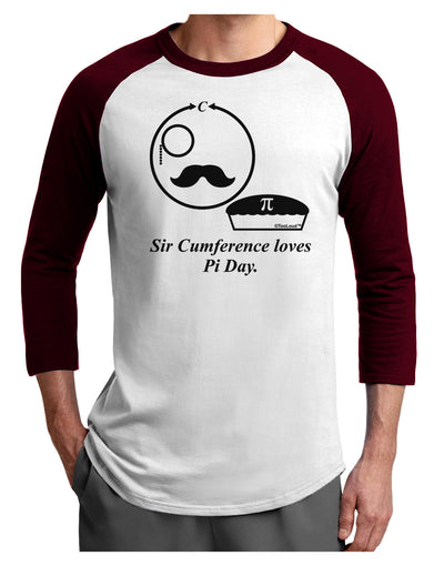 Sir Cumference Loves Pi Day Adult Raglan Shirt-TooLoud-White-Cardinal-X-Small-Davson Sales