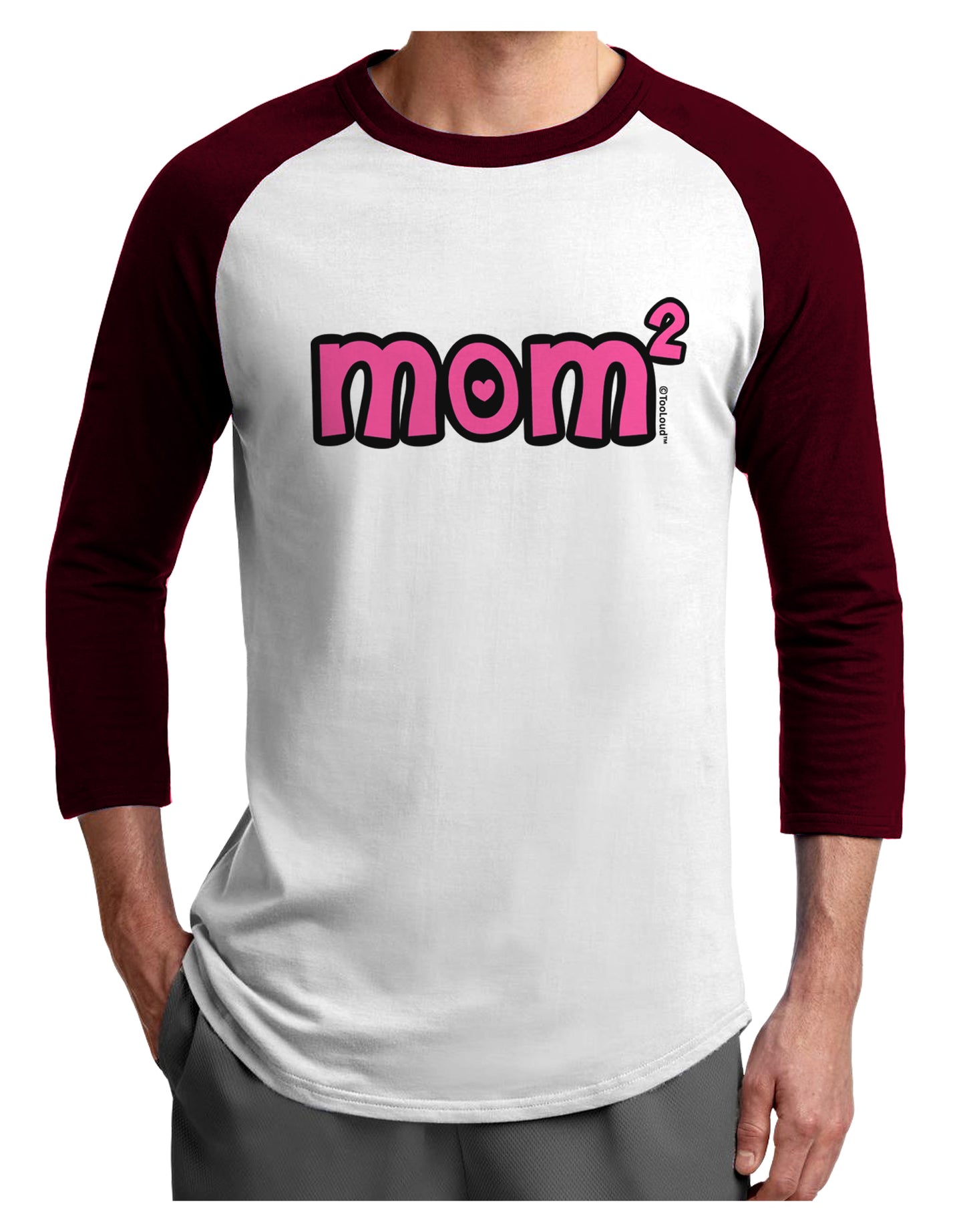 Mom Squared - Cute Mom of Two Design Adult Raglan Shirt by TooLoud-TooLoud-White-Cardinal-X-Small-Davson Sales