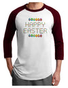 Happy Easter Eggs Adult Raglan Shirt-Raglan Shirt-TooLoud-White-Cardinal-X-Small-Davson Sales