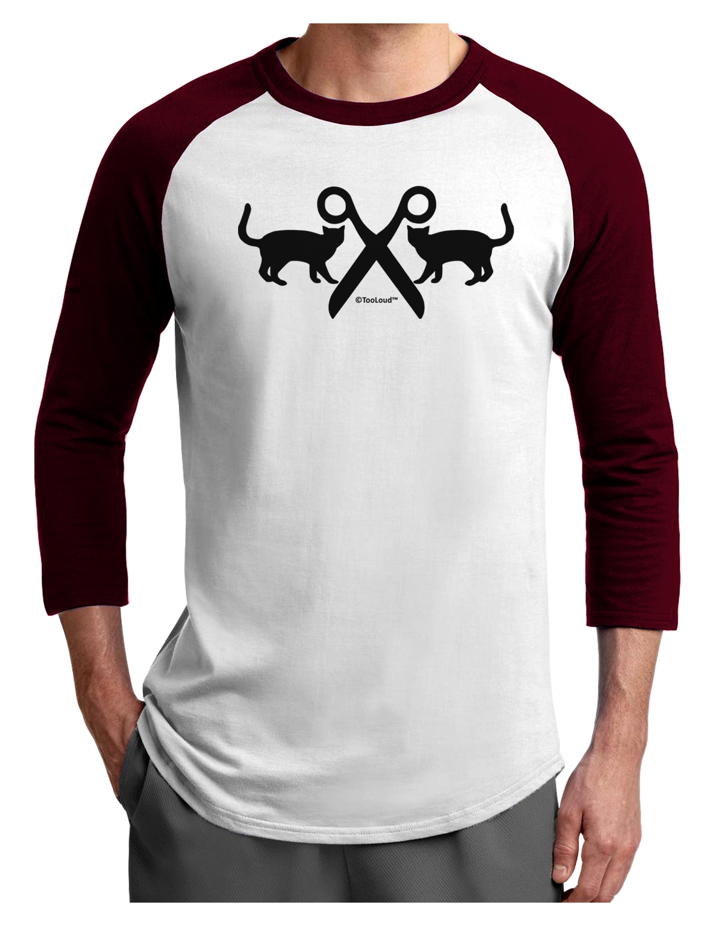 Two Cats With Scissors Adult Raglan Shirt by TooLoud-TooLoud-White-Cardinal-X-Small-Davson Sales