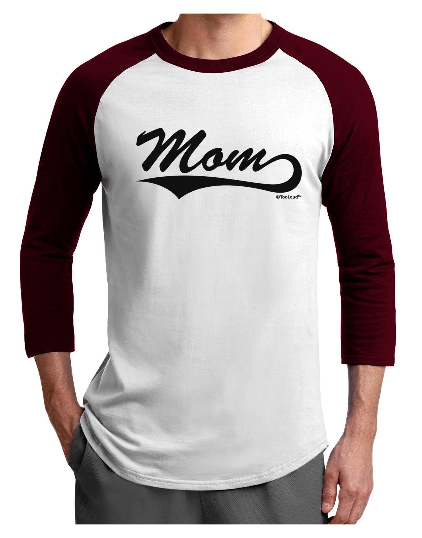 Mom - Sports Tail Script Adult Raglan Shirt by TooLoud-TooLoud-White-Cardinal-X-Small-Davson Sales