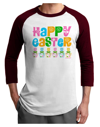 Happy Easter - Tulips Adult Raglan Shirt by TooLoud-TooLoud-White-Cardinal-X-Small-Davson Sales