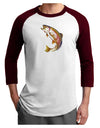 Rainbow Trout Adult Raglan Shirt-Raglan Shirt-TooLoud-White-Cardinal-X-Small-Davson Sales