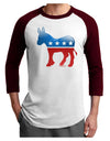 Democrat Bubble Symbol Adult Raglan Shirt-TooLoud-White-Cardinal-X-Small-Davson Sales