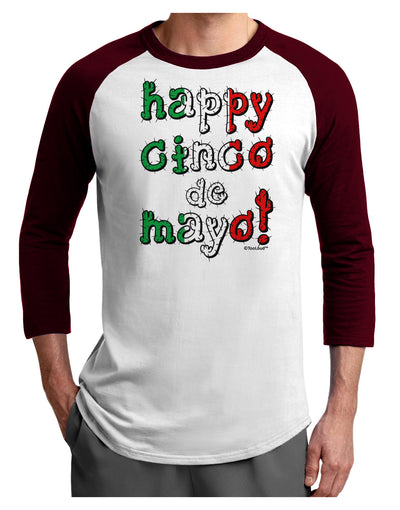 Happy Cinco de Mayo - Cactus Design Adult Raglan Shirt by TooLoud-TooLoud-White-Cardinal-X-Small-Davson Sales