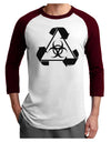 Recycle Biohazard Sign Black and White Adult Raglan Shirt by TooLoud-TooLoud-White-Cardinal-X-Small-Davson Sales