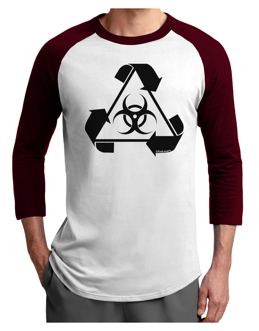 Recycle Biohazard Sign Black and White Adult Raglan Shirt by TooLoud-TooLoud-White-Black-X-Small-Davson Sales