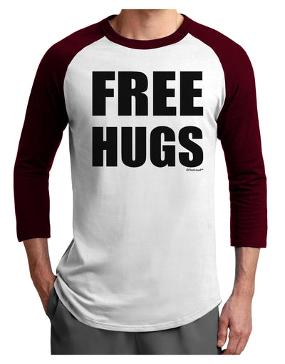 Free Hugs Adult Raglan Shirt-Raglan Shirt-TooLoud-White-Cardinal-X-Small-Davson Sales