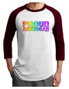 Proud American Rainbow Text Adult Raglan Shirt by TooLoud-TooLoud-White-Cardinal-X-Small-Davson Sales