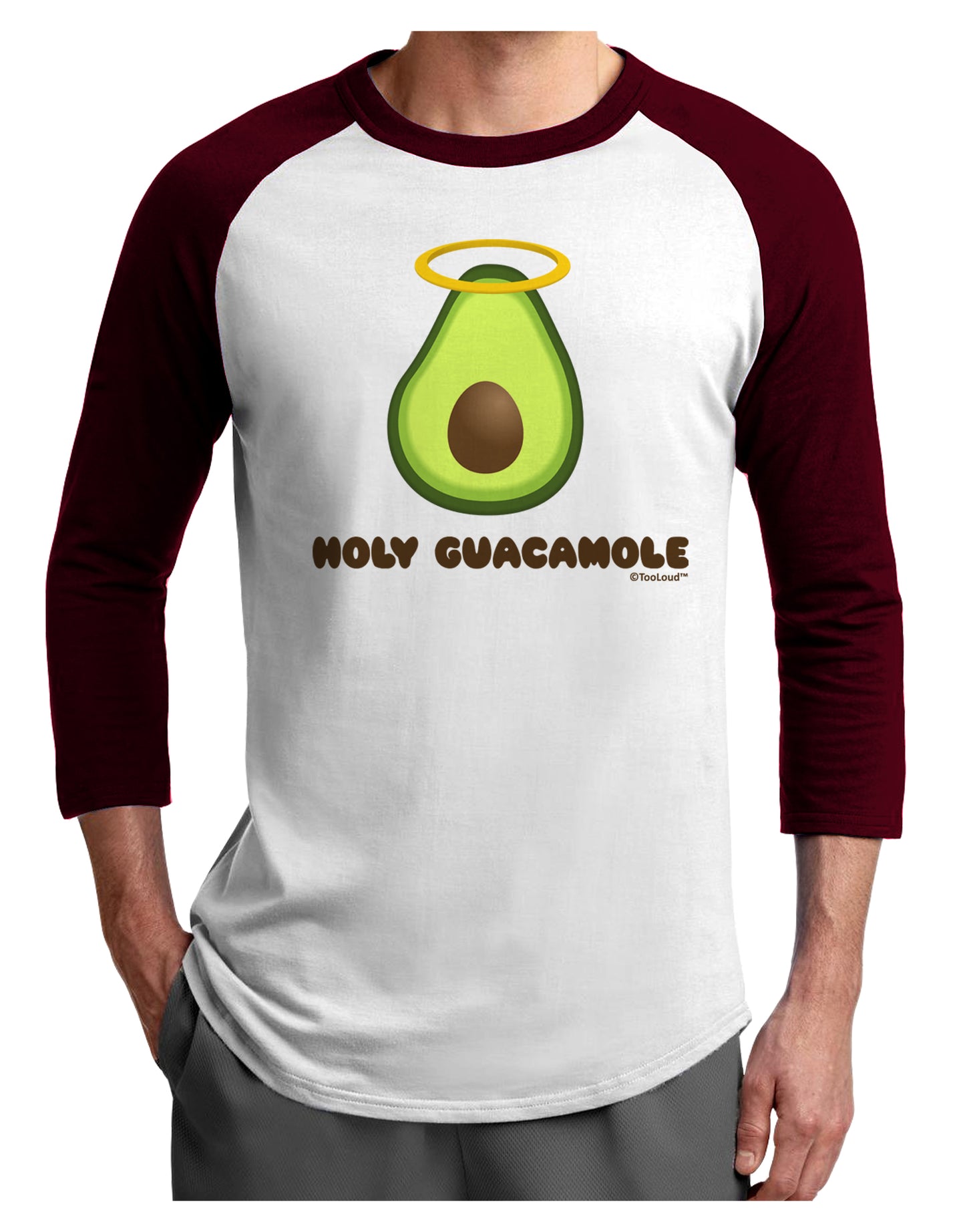 Holy Guacamole Design Adult Raglan Shirt by TooLoud-TooLoud-White-Cardinal-X-Small-Davson Sales