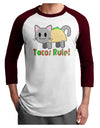 Tacos Rule Taco Cat Design Adult Raglan Shirt by TooLoud-TooLoud-White-Cardinal-X-Small-Davson Sales