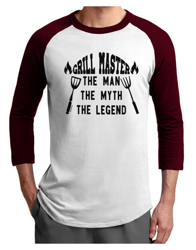 Grill Master The Man The Myth The Legend Adult Raglan Shirt-Mens T-Shirt-TooLoud-White-Cardinal-X-Small-Davson Sales