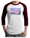 CO Rainbow Sunset Watercolor Text Adult Raglan Shirt-Raglan Shirt-TooLoud-White-Cardinal-X-Small-Davson Sales