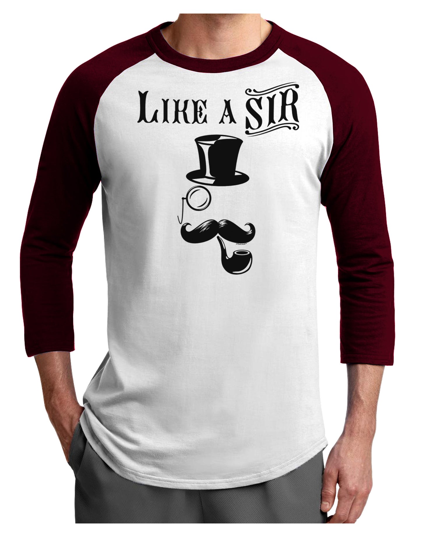 Like A Sir - Super Classy Adult Raglan Shirt-Raglan Shirt-TooLoud-White-Cardinal-X-Small-Davson Sales