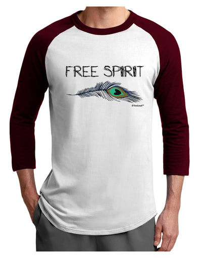 Graphic Feather Design - Free Spirit Adult Raglan Shirt by TooLoud-TooLoud-White-Cardinal-X-Small-Davson Sales