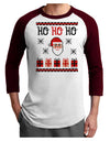 Ho Ho Ho Ugly Christmas Sweater Adult Raglan Shirt-Raglan Shirt-TooLoud-White-Cardinal-X-Small-Davson Sales