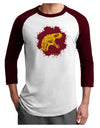 Jurassic Dinosaur Face Blood Splatter Adult Raglan Shirt by TooLoud-TooLoud-White-Cardinal-X-Small-Davson Sales