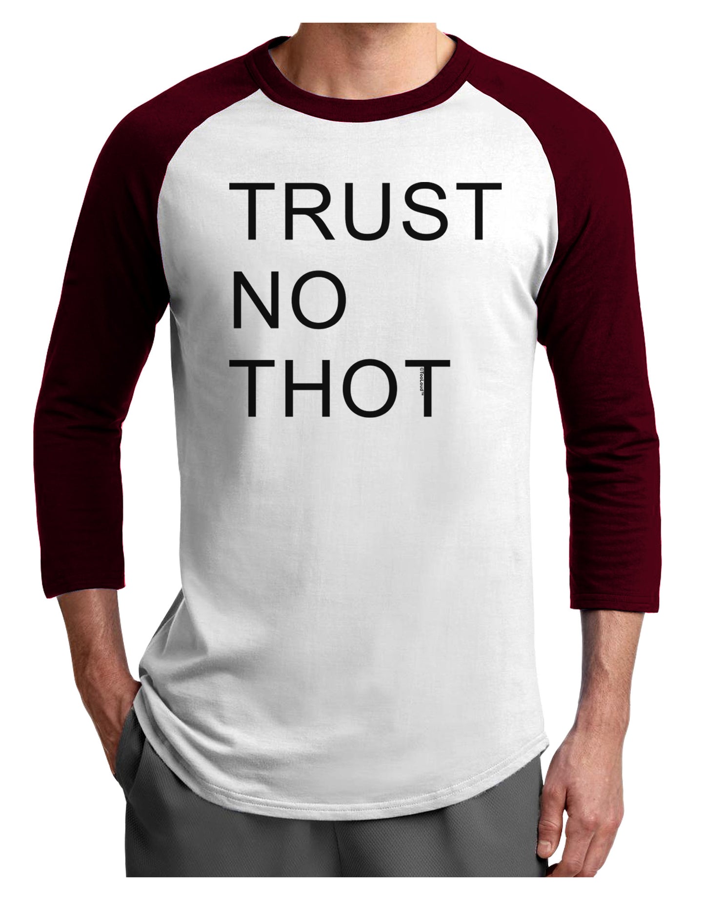 Trust No Thot Adult Raglan Shirt-Raglan Shirt-TooLoud-White-Cardinal-X-Small-Davson Sales