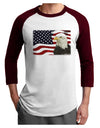 Patriotic USA Flag with Bald Eagle Adult Raglan Shirt by TooLoud-TooLoud-White-Cardinal-X-Small-Davson Sales