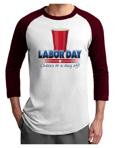 Labor Day - Cheers Adult Raglan Shirt-Raglan Shirt-TooLoud-White-Cardinal-X-Small-Davson Sales
