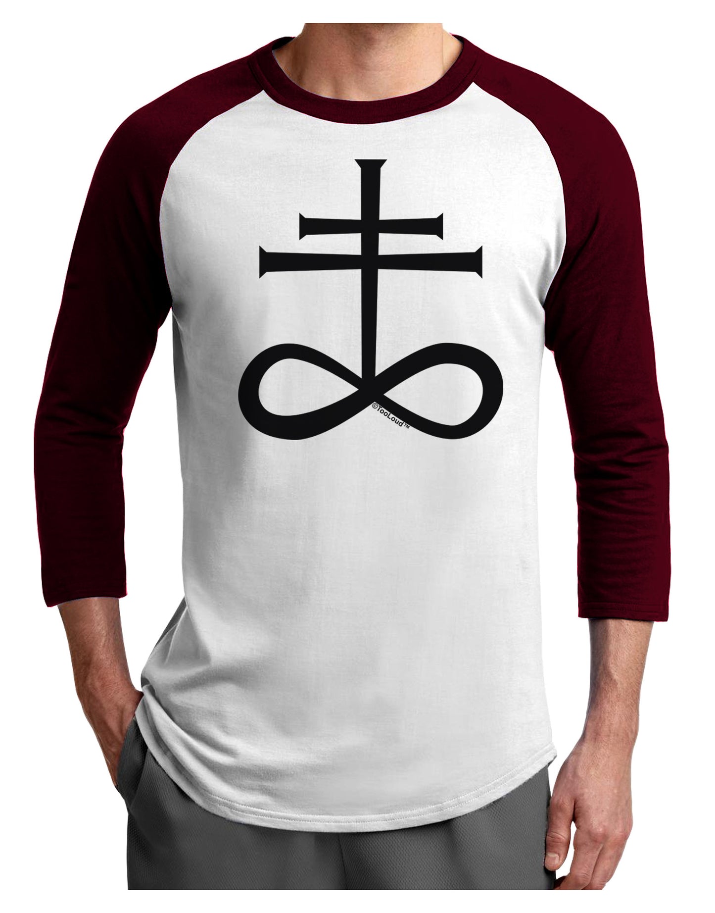 Sulphur Cross Adult Raglan Shirt-Raglan Shirt-TooLoud-White-Cardinal-X-Small-Davson Sales