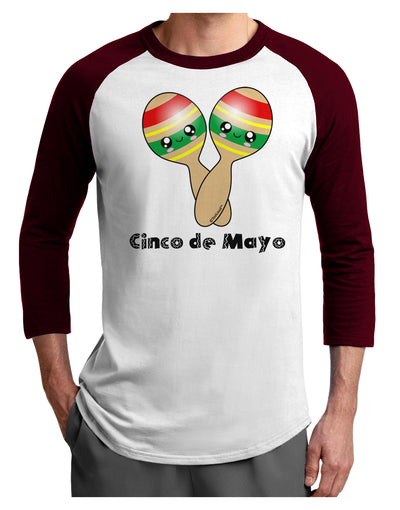 Cute Maracas Design - Cinco de Mayo Adult Raglan Shirt by TooLoud-TooLoud-White-Cardinal-X-Small-Davson Sales