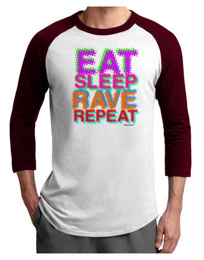 Eat Sleep Rave Repeat Color Adult Raglan Shirt by TooLoud-TooLoud-White-Cardinal-X-Small-Davson Sales