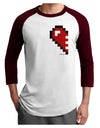 Couples Pixel Heart Design - Left Adult Raglan Shirt by TooLoud-TooLoud-White-Cardinal-X-Small-Davson Sales