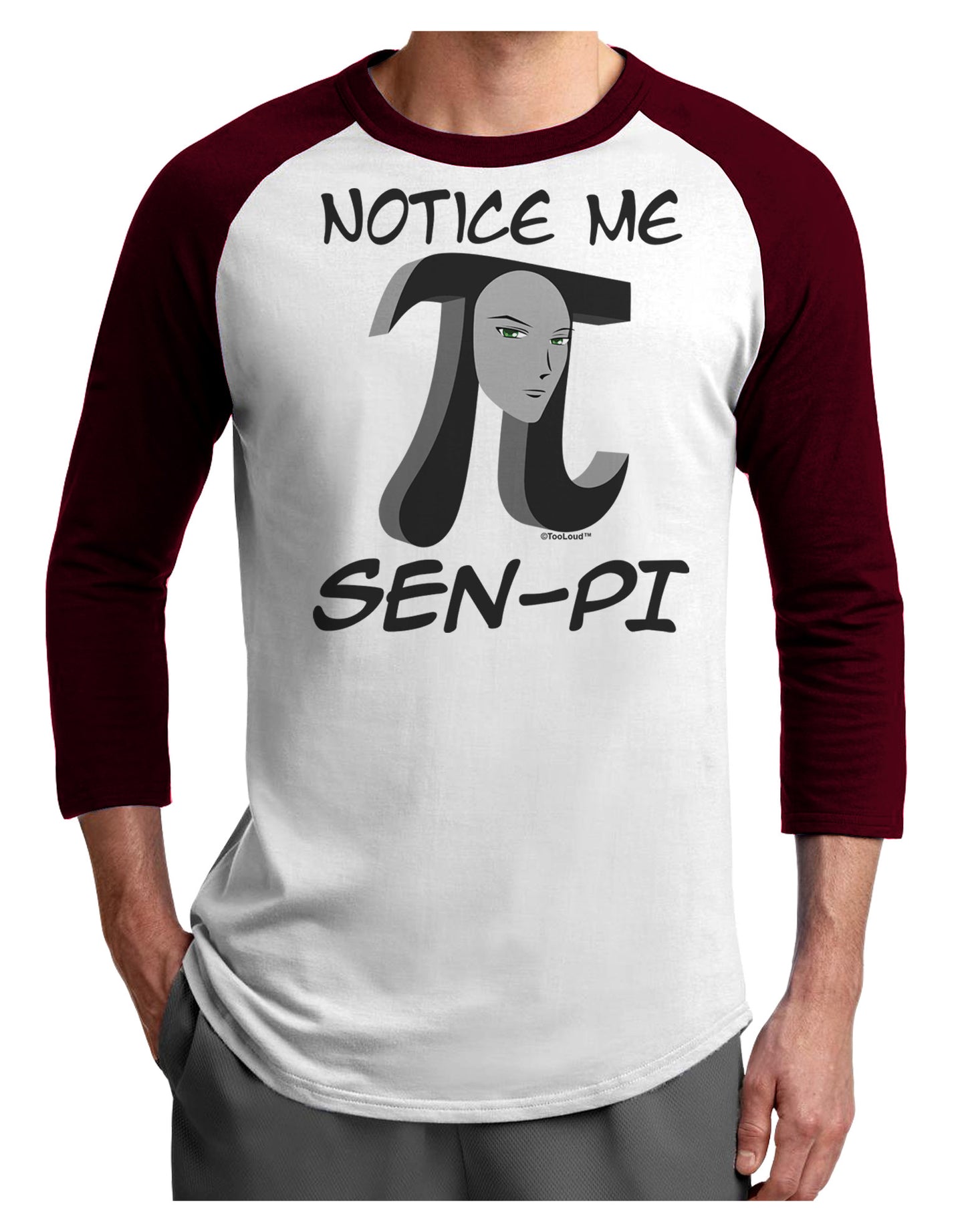 Notice Me Sen-Pi Adult Raglan Shirt-Raglan Shirt-TooLoud-White-Cardinal-X-Small-Davson Sales