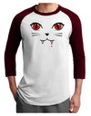 Vamp Kitty Adult Raglan Shirt-TooLoud-White-Cardinal-X-Small-Davson Sales