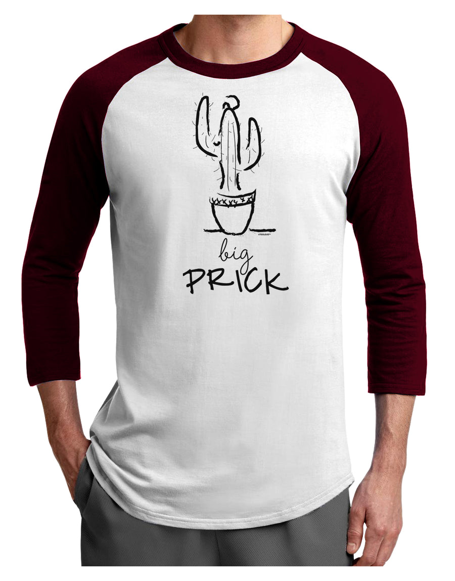 TooLoud Big Prick Adult Raglan Shirt-Mens-Tshirts-TooLoud-White-Black-X-Small-Davson Sales