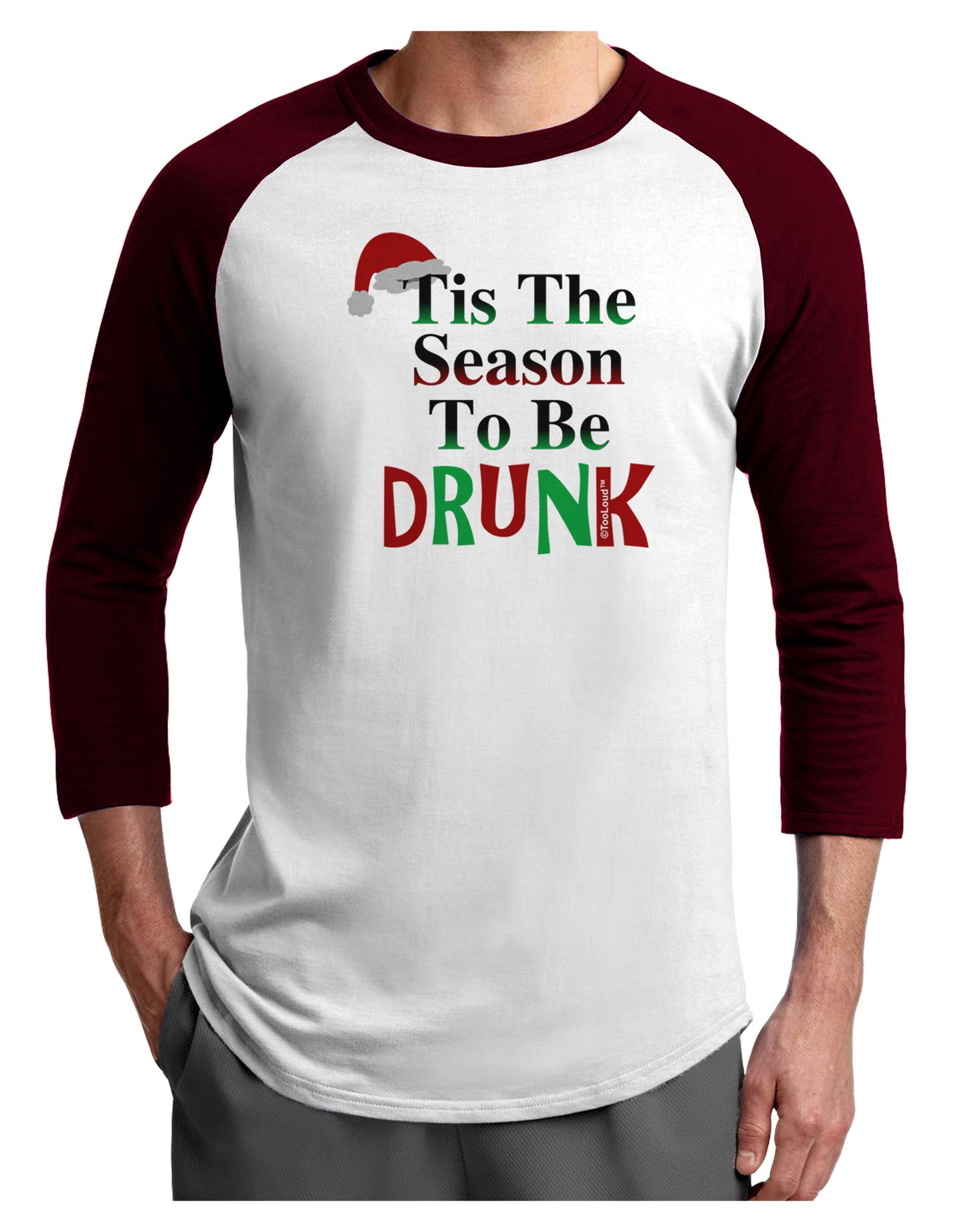 Season To Be Drunk Adult Raglan Shirt-Raglan Shirt-TooLoud-White-Cardinal-X-Small-Davson Sales